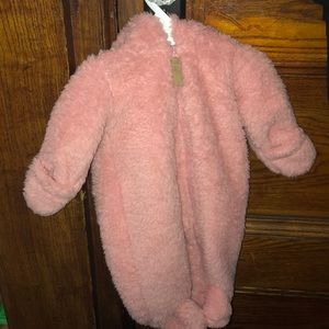 Newborn furry snowsuit